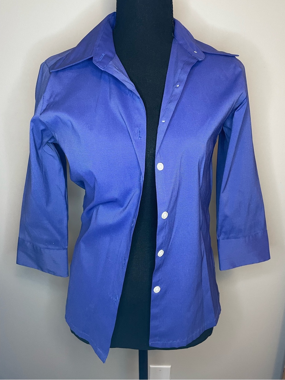 Classic Women's Button-Down Shirt in Cobalt Blue/Royal Purple